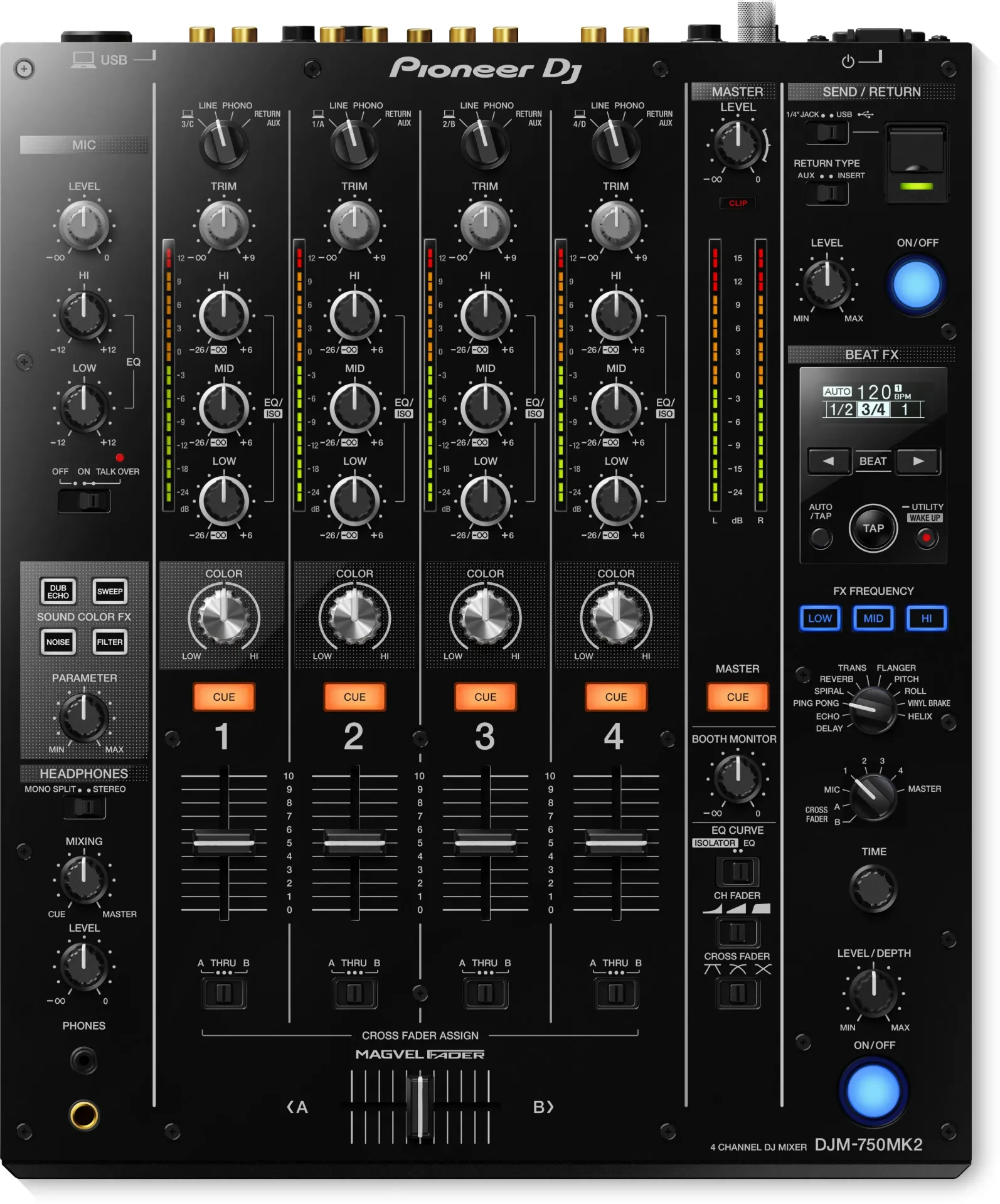 1x DJM-750MK2 |  4-Kanal-DJ-Performance-Mixer
